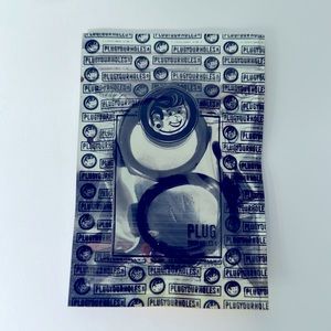 BN unopened silicone skins black 1 1/4” tunnels stretched ears plugyourholes